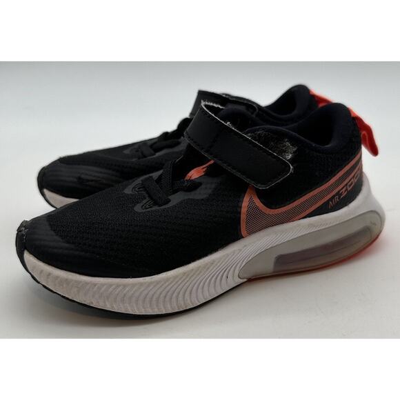 Nike Air Zoom Arcadia Black Orange Strap Running Shoes Kids Size 11.5C CK0714 - Picture 2 of 6